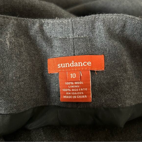 Sundance 100% Wool Gray High Rise Waist Cuffed Trouser Pants Slacks Size 10 - Picture 3 of 6